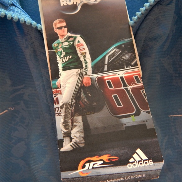 NWT Adidas jacket Women M Rare Official Nascar Earnhardt JR Blue DISCOUNT SHIP